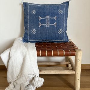 HOUSSE DE COUSSIN MAROCAIN SABRA BLEU 50x50