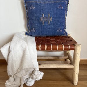 HOUSSE DE COUSSIN MAROCAIN SABRA BLEU 50x50