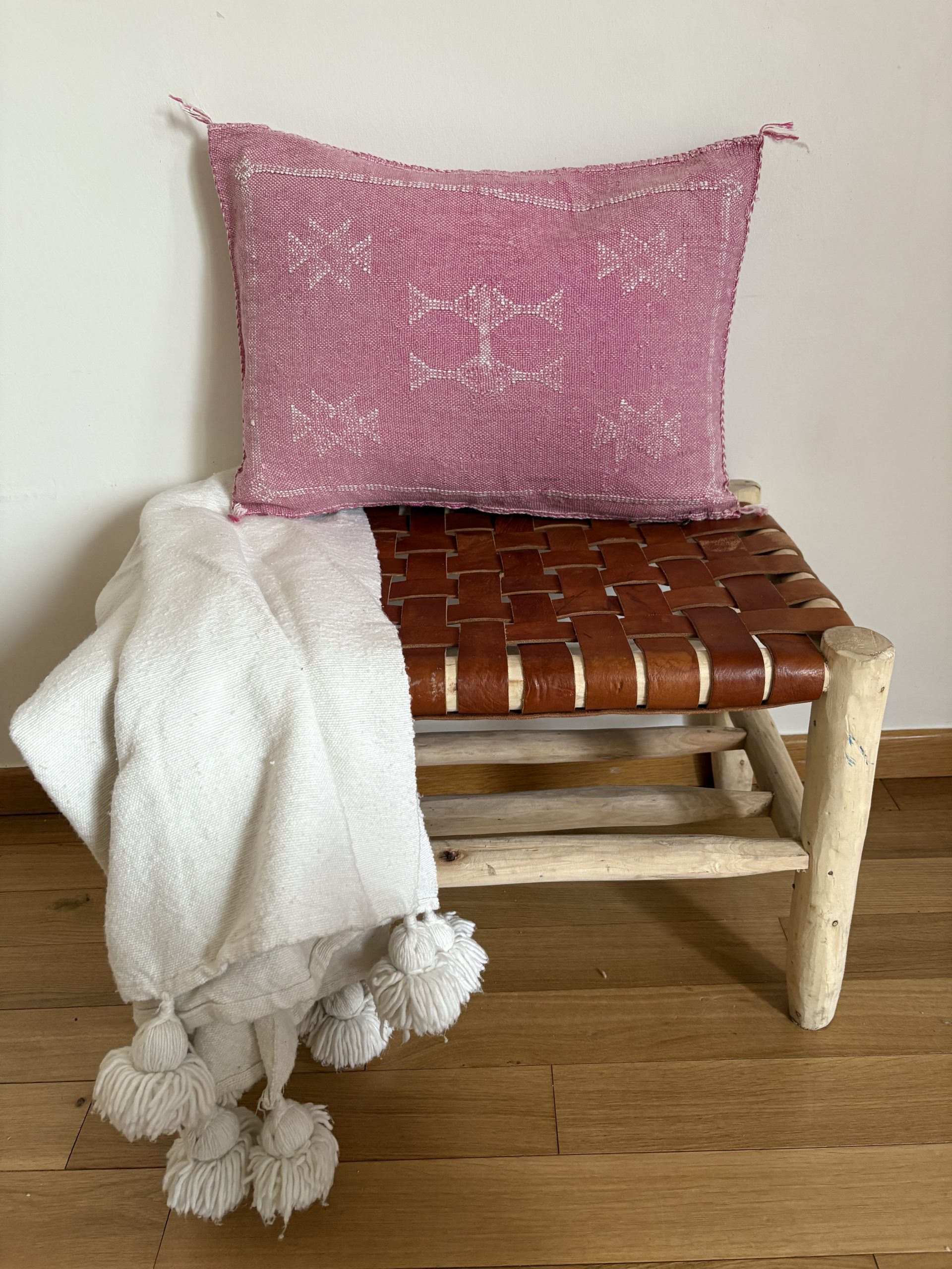 HOUSSE DE COUSSIN MAROCAIN SABRA JAUNE 60x40