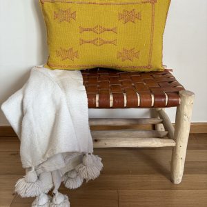 HOUSSE DE COUSSIN MAROCAIN SABRA JAUNE SAFRAN 60x40