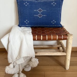 HOUSSE DE COUSSIN MAROCAIN SABRA BLEU 60x40