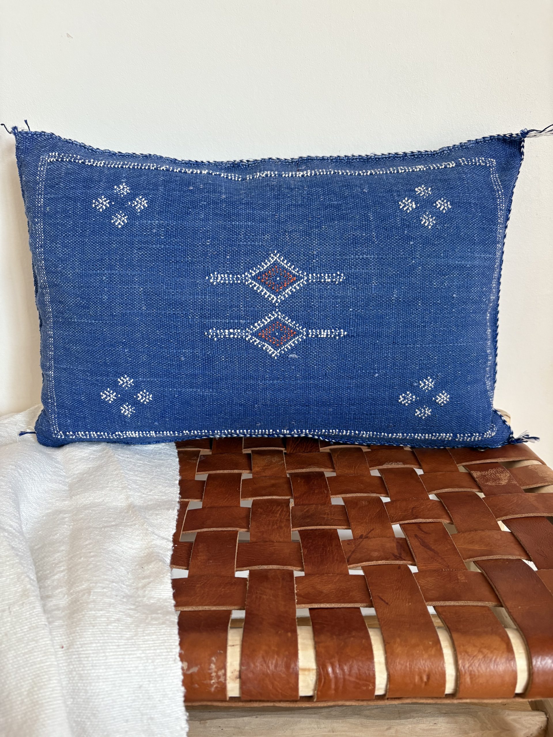 HOUSSE DE COUSSIN MAROCAIN SABRA BLEU 60x40