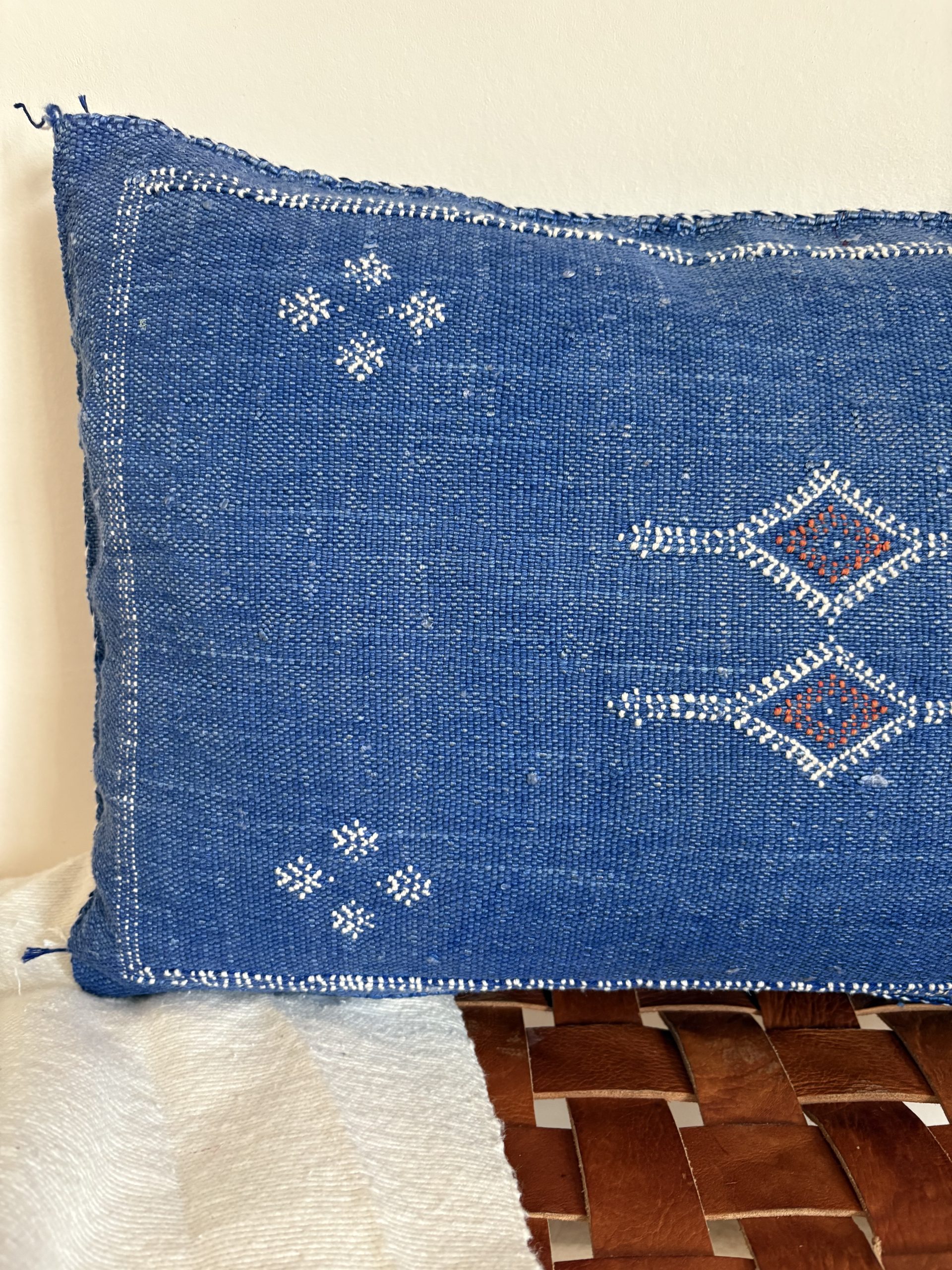 HOUSSE DE COUSSIN MAROCAIN SABRA BLEU 60x40