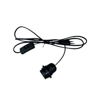 FIL ÉLECTRIQUE NOIR AVEC INTERRUPTEUR POUR LAMPE À POSER
