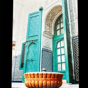 AFFICHE MAROC RIGIDE FOND NOIR PAYSAGE 24x30 - PATIO VERT