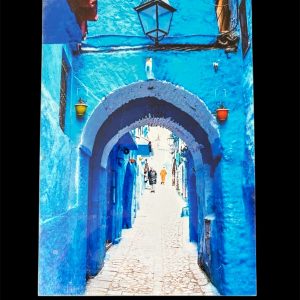 AFFICHE MAROC RIGIDE FOND NOIR PAYSAGE 24x30 - RUELLE BLEUE