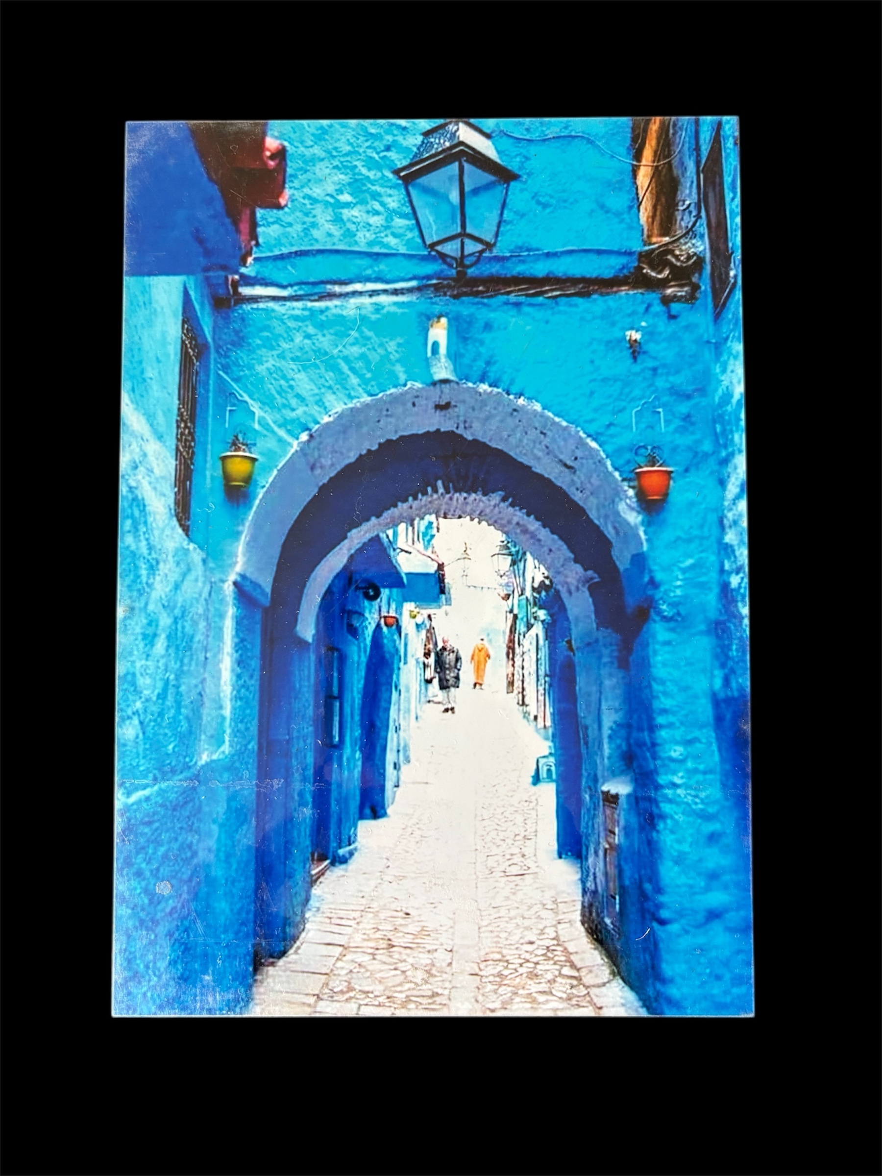 AFFICHE MAROC RIGIDE FOND NOIR PAYSAGE 24x30 - RUELLE BLEUE