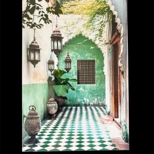 AFFICHE MAROC RIGIDE FOND NOIR PAYSAGE 24x30 - COULOIR VERT