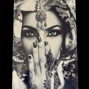 AFFICHE MAROC RIGIDE FOND NOIR PAYSAGE 24x30 - PORTRAIT FEMME