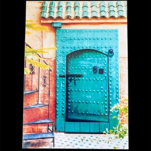 AFFICHE MAROC RIGIDE FOND NOIR PAYSAGE 24x30 - PORTE BLEUE