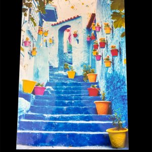 AFFICHE MAROC RIGIDE FOND NOIR PAYSAGE 24x30