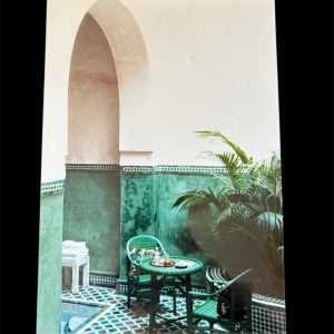 AFFICHE MAROC RIGIDE FOND NOIR PAYSAGE 24x30 - TERRASSE VERTE