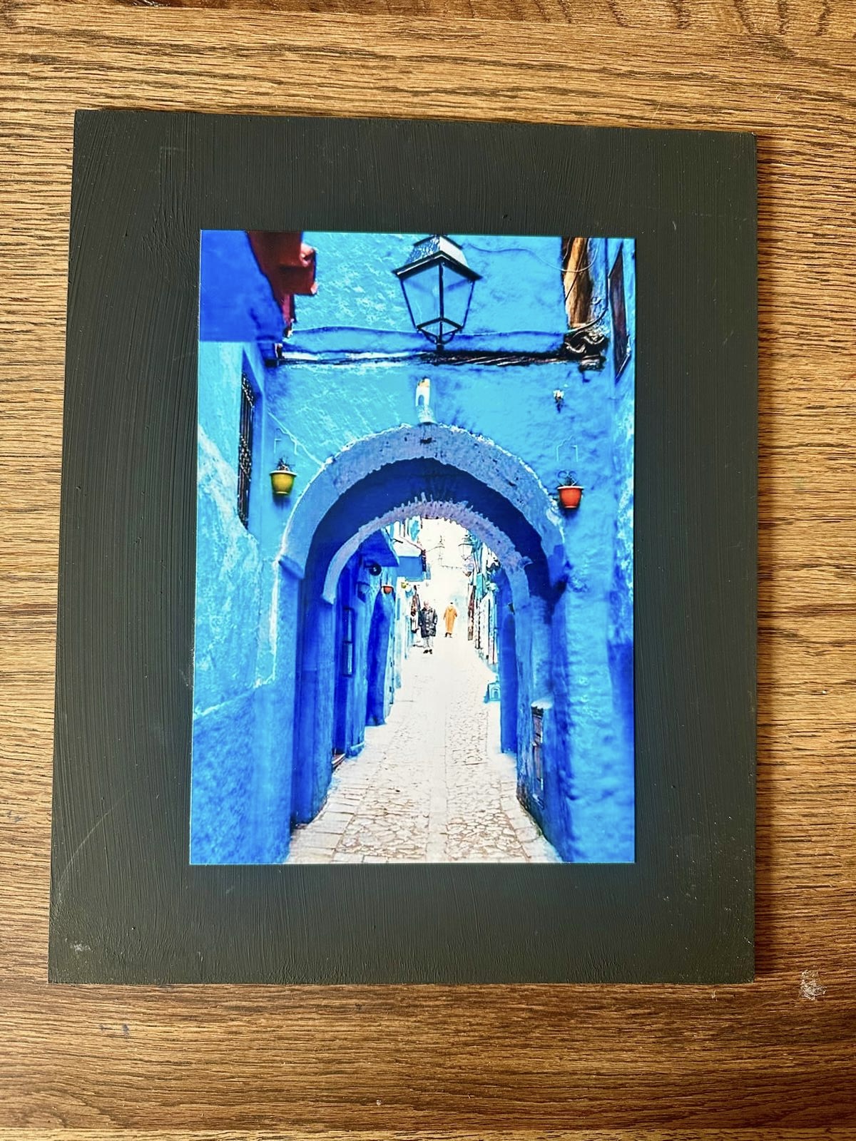 AFFICHE MAROC RIGIDE FOND NOIR PAYSAGE 24x30 - RUELLE BLEUE