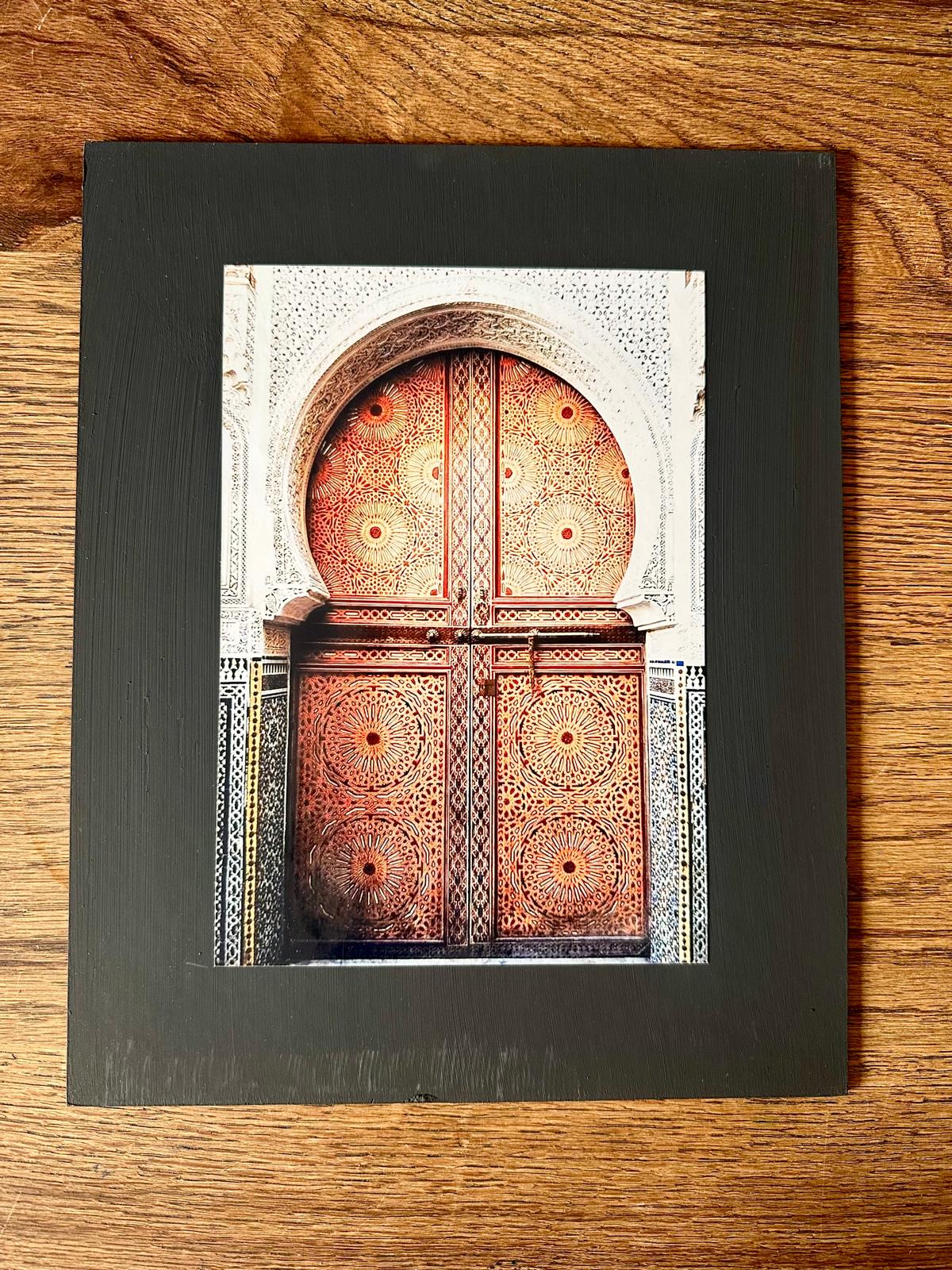 AFFICHE MAROC RIGIDE FOND NOIR PAYSAGE 24x30 - PORTE ORIENTALE