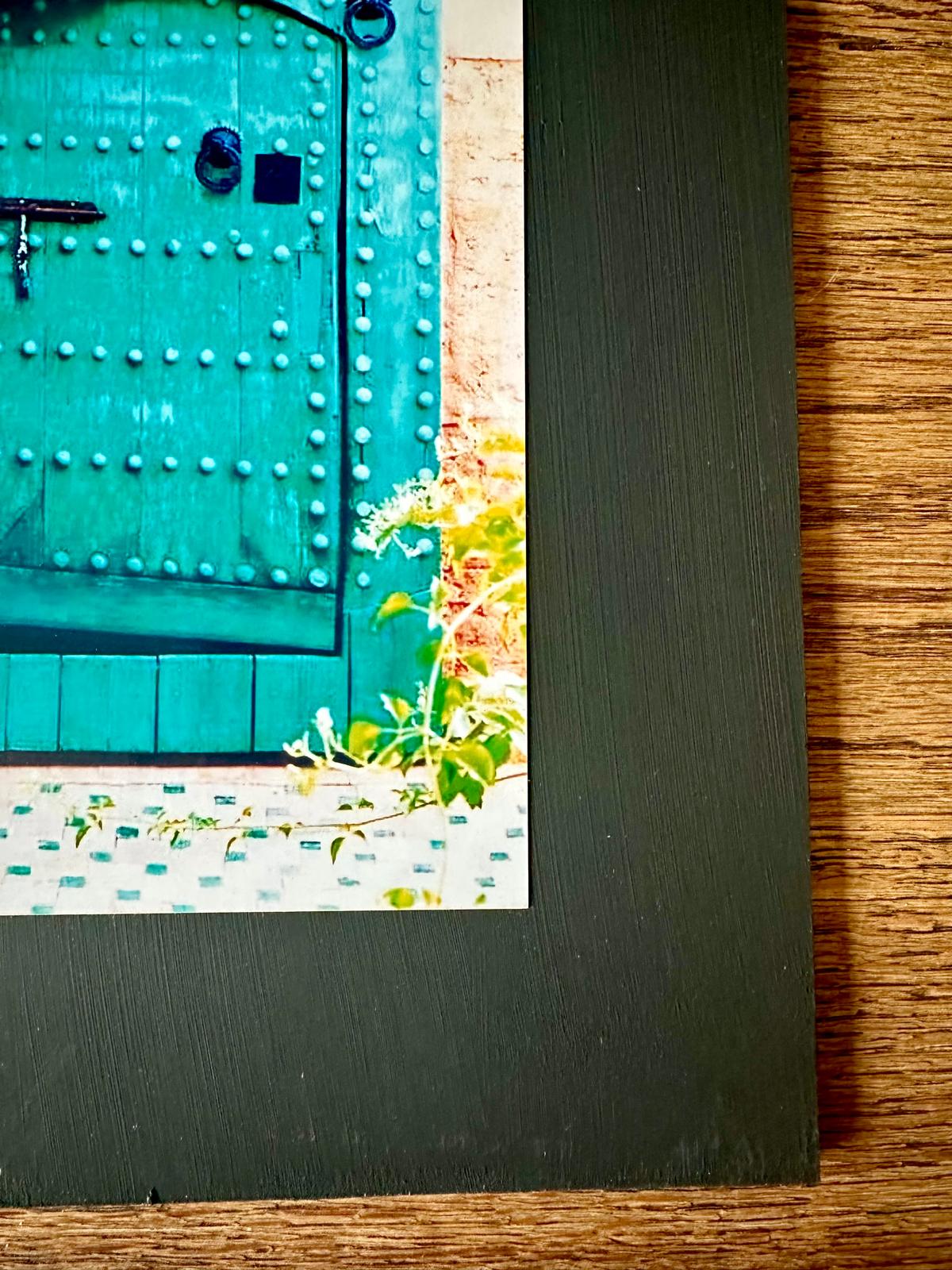 AFFICHE MAROC RIGIDE FOND NOIR PAYSAGE 24x30 - PORTE BLEUE