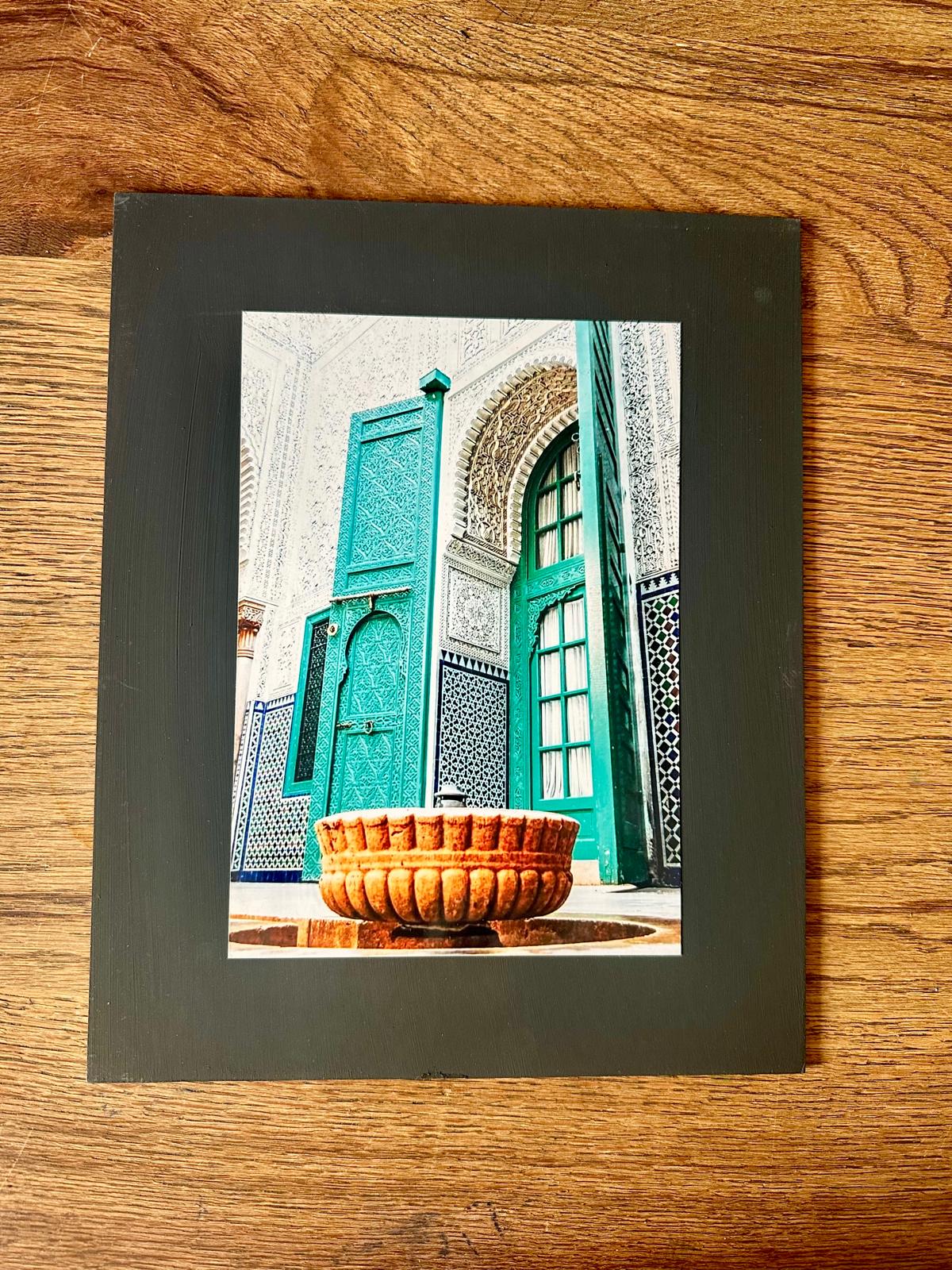 AFFICHE MAROC RIGIDE FOND NOIR PAYSAGE 24x30 - PATIO VERT