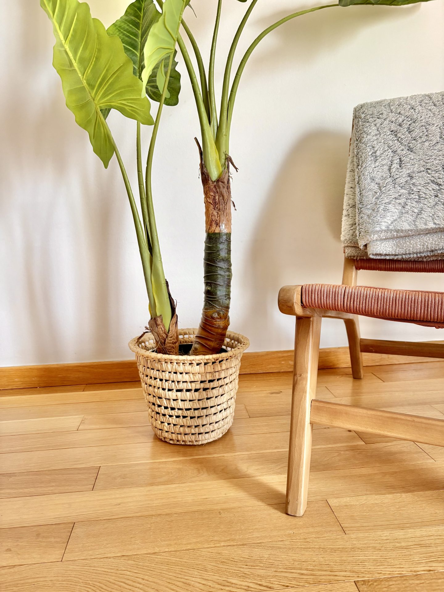 Photo CORBEILLE MAROCAINE EN PAILLE RONDE