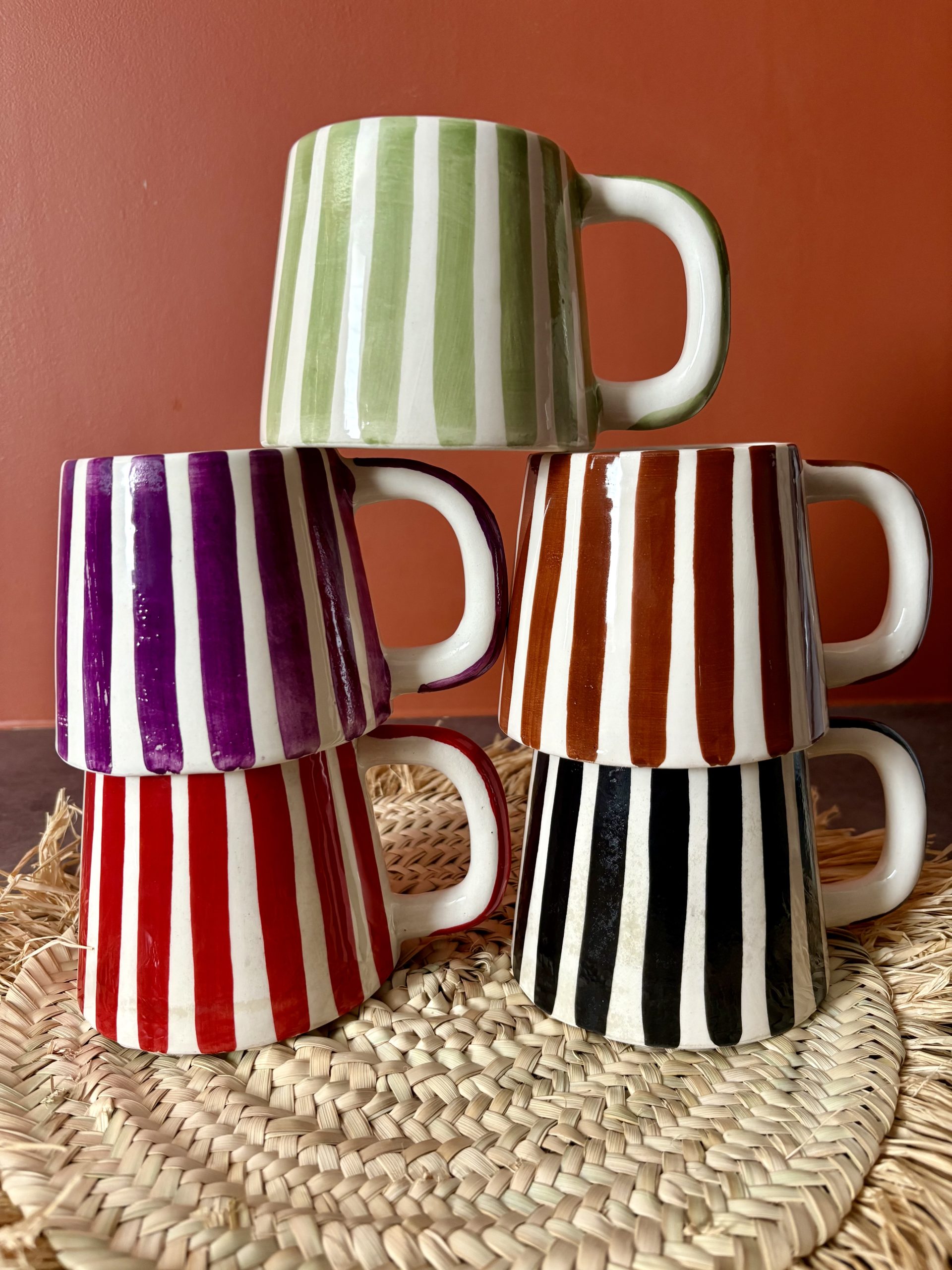 PHOTO MUG MAROCAIN RAYÉ COLORÉ FAIT MAIN