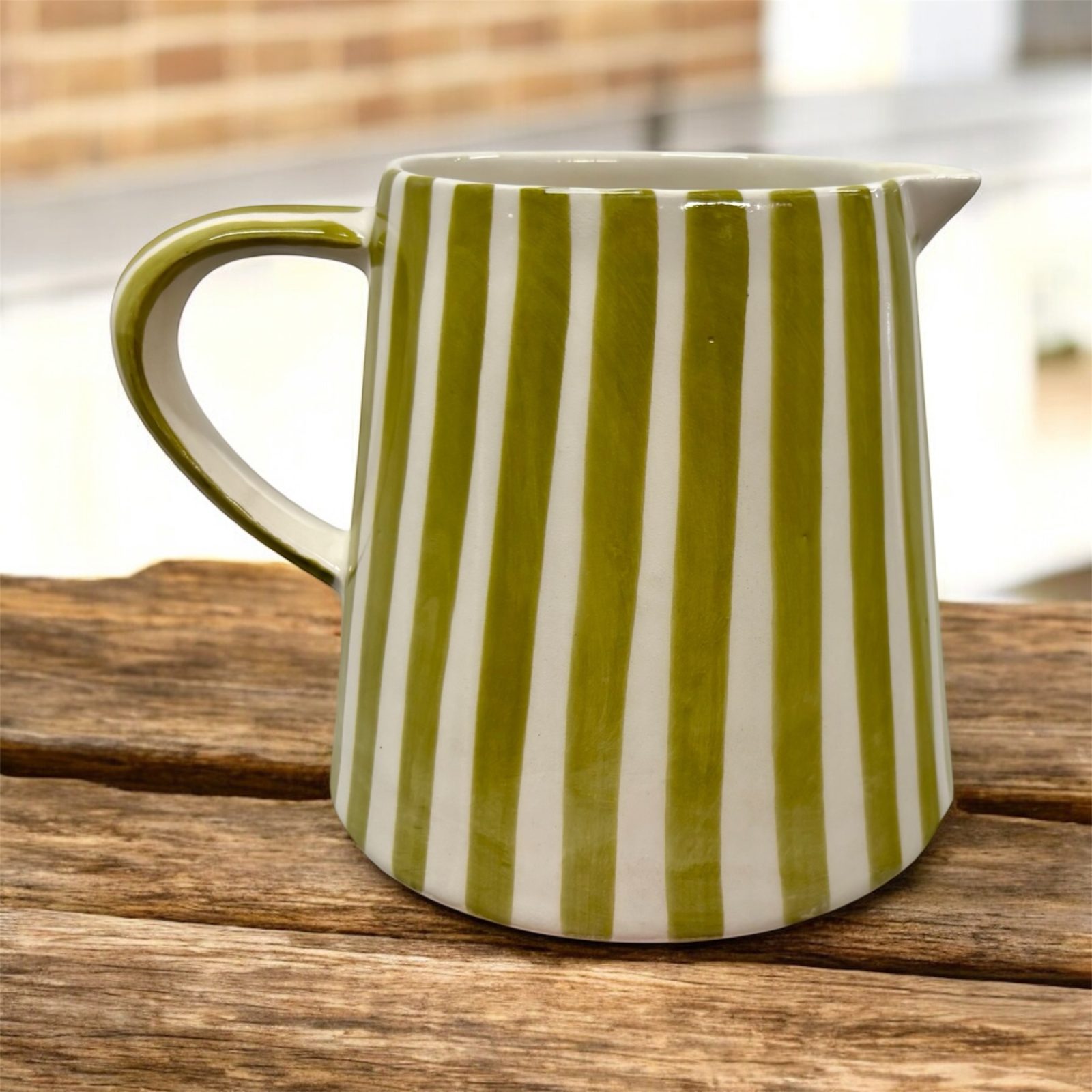 CARAFE MAROCAINE RAYÉE VERT OLIVE