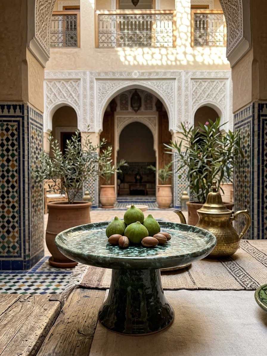 ASSIETTE SUR PIED MAROCAINE DÉGRADÉ VERTE – Image 2