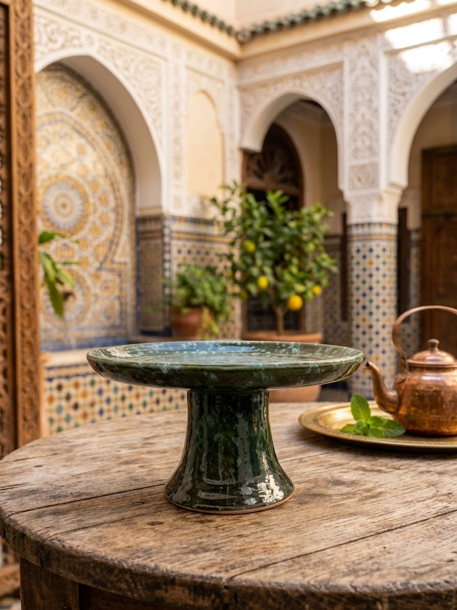 Photo d’une assiette sur pied marocaine